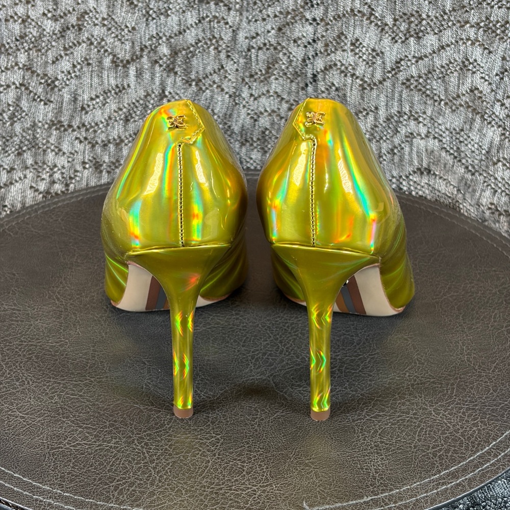 Sam Edelman Hazel Mimosa Heels Women's size 7.5 Gold Metallic - Picture 6 of 8